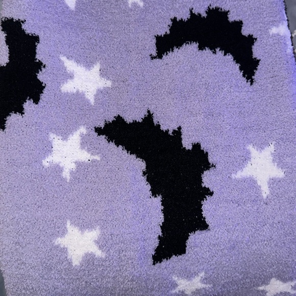 Purple Halloween bats and stars Throw Blanket 🦇🦇⭐️ Hblank - Picture 4 of 4